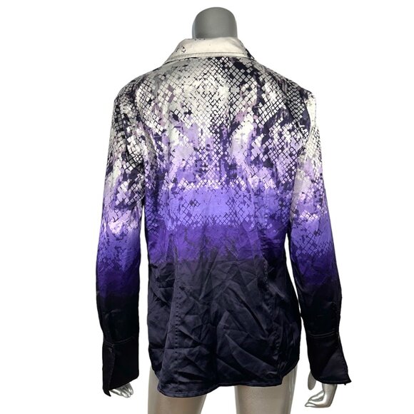 Worthington Purple Ombré Gradient Purple & Black Long Sleeve Button-Up Shirt L - Picture 2 of 6